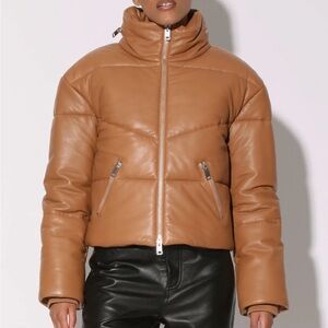 WALTER BAKER Edwina Leather Puffer Jacket in black - size Medium